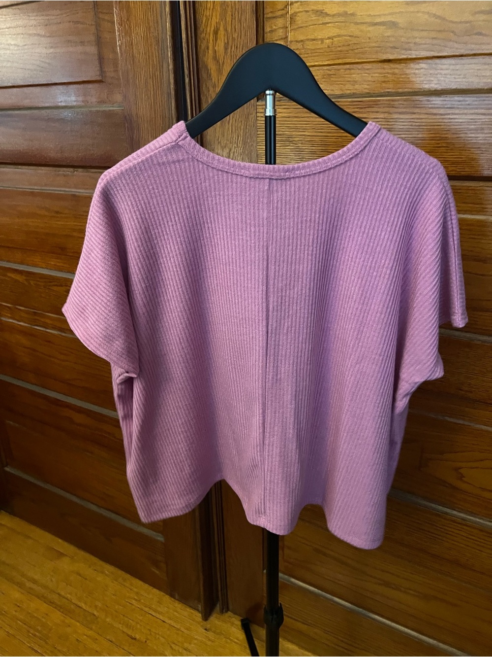 Women’s Ribbed Short-Sleeve Crop Top - Pink